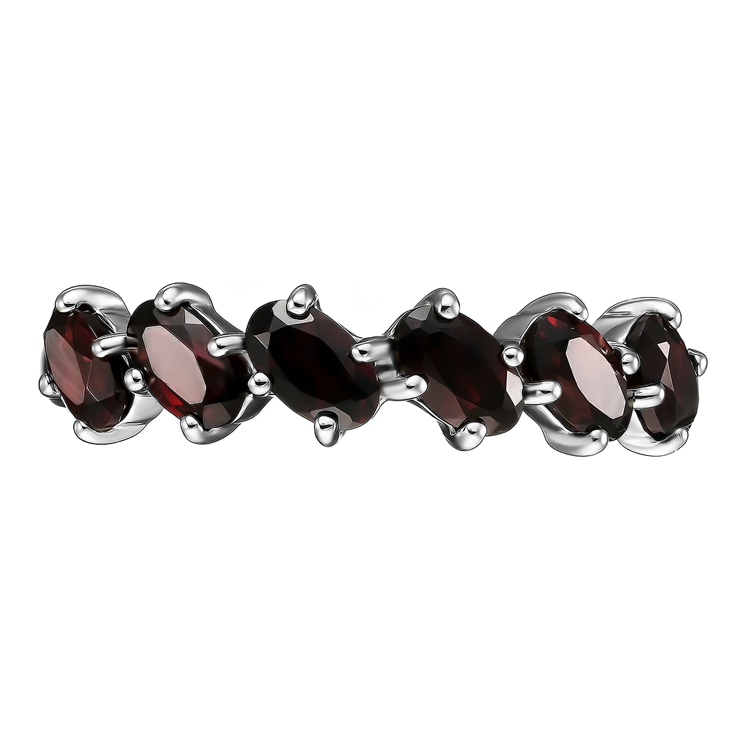 Серебряное кольцо 925 пробы; вставки 6 Гранат чешский;