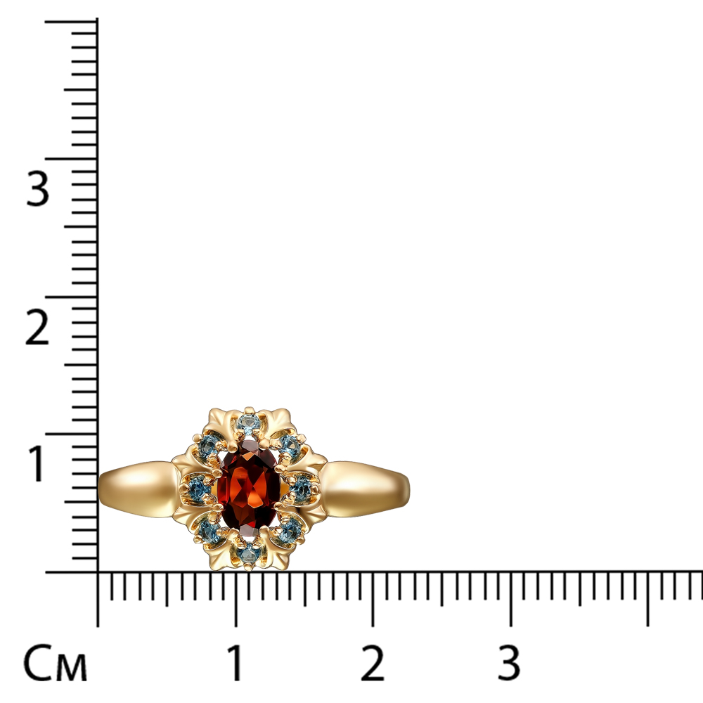 Серебряное кольцо с гранатом