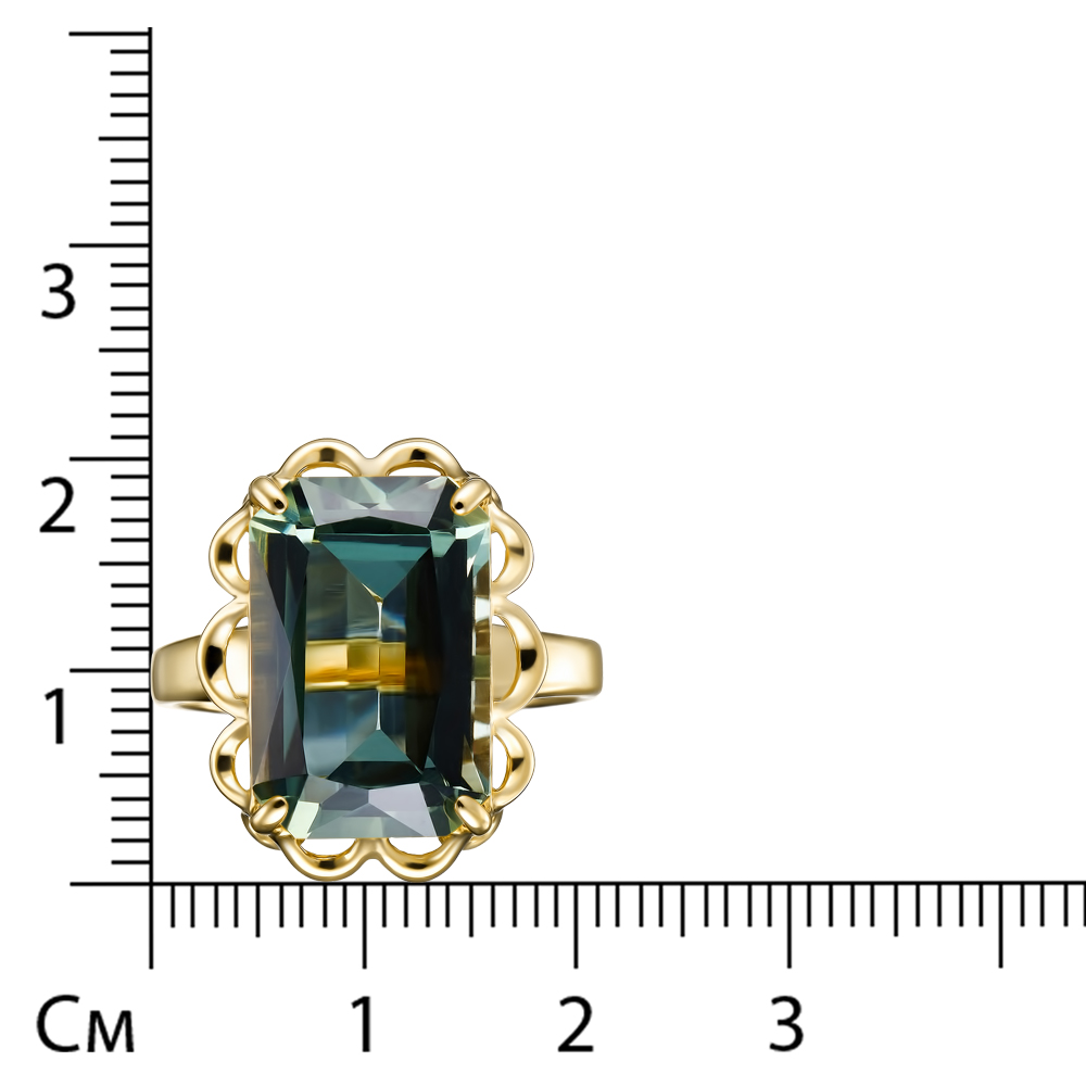 Серебряное кольцо 925 пробы; вставки 1 Празиолит;