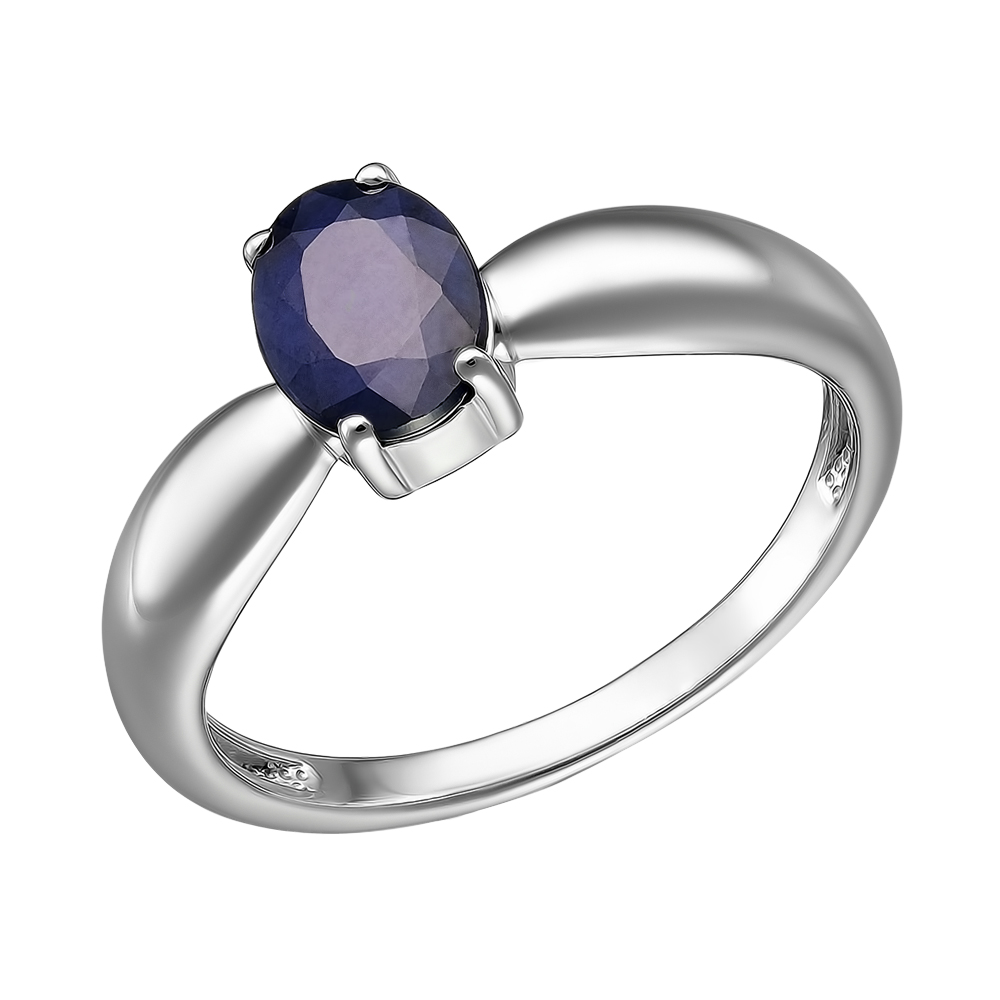 Серебряное кольцо 925 пробы; вставки 1 Сапфир U/2 0,9;