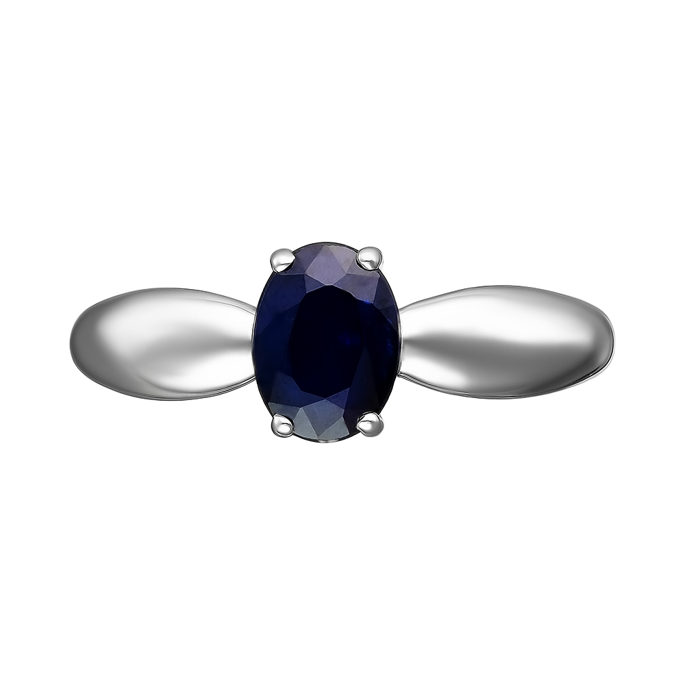 Серебряное кольцо 925 пробы; вставки 1 Сапфир U/2 0,9;