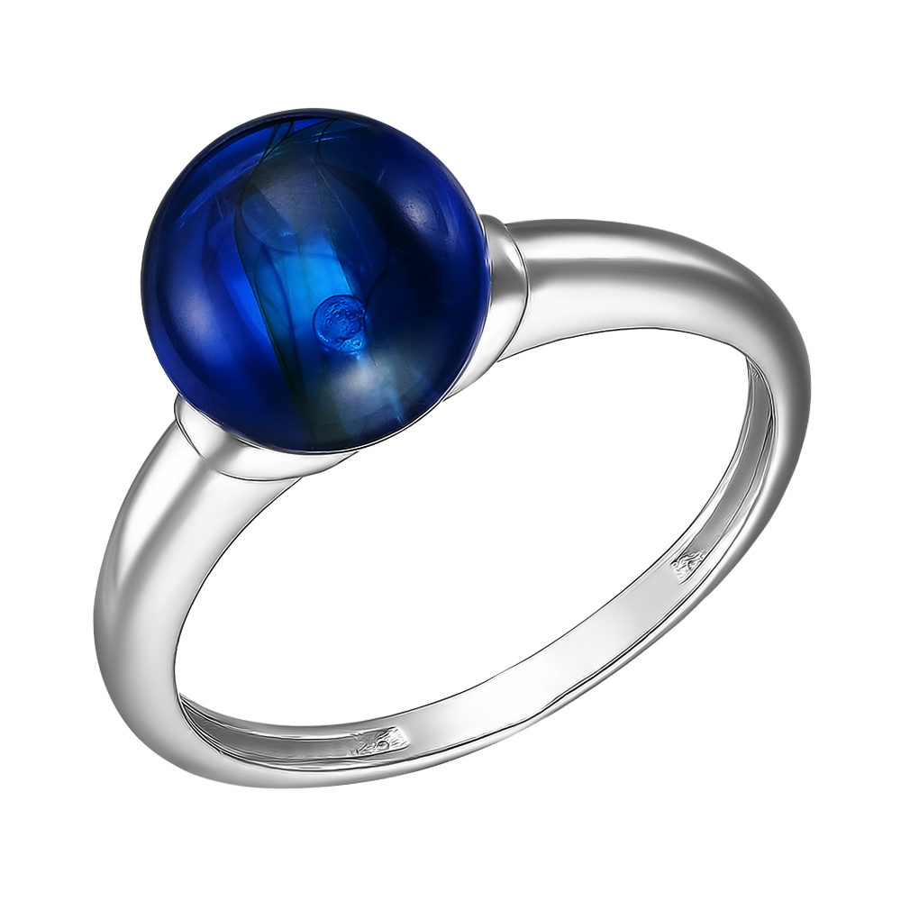 Серебряное кольцо 925 пробы; вставки 1 Янтарь;