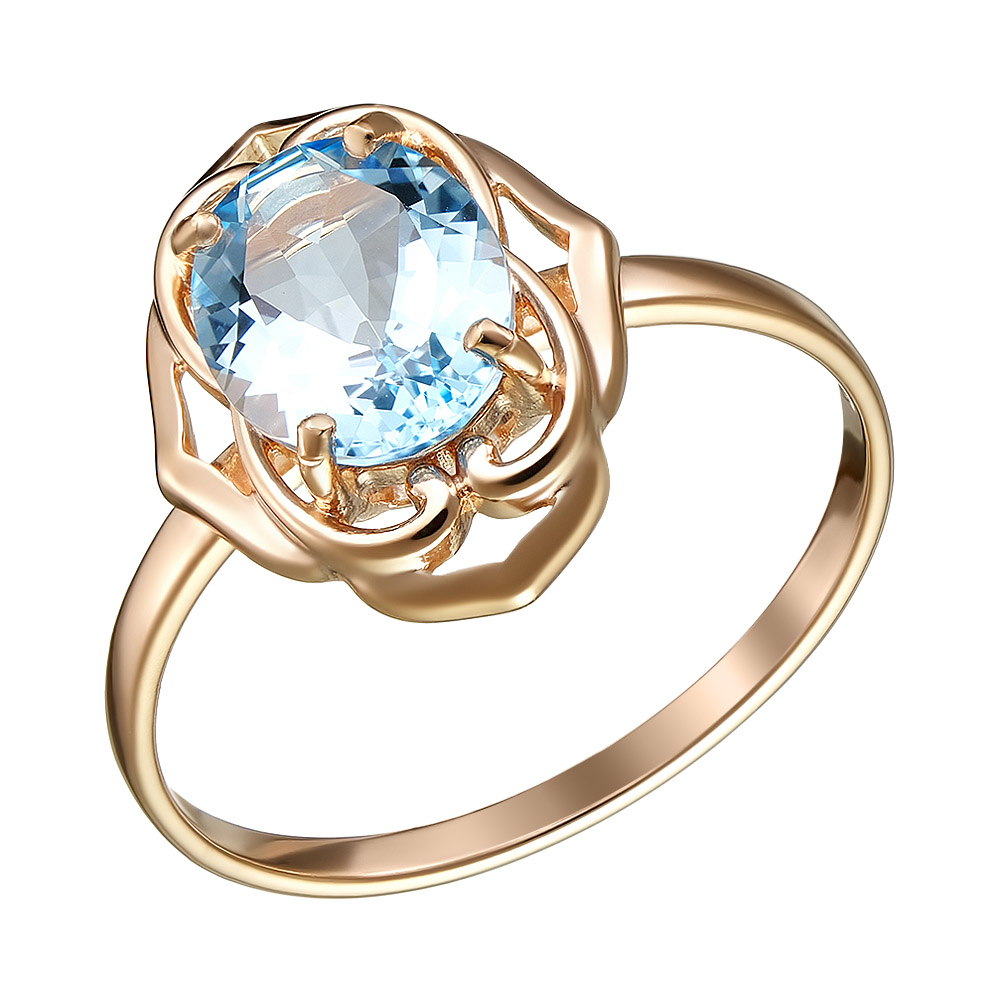 Серебряное кольцо 925 пробы; вставки 1 Топаз sky;