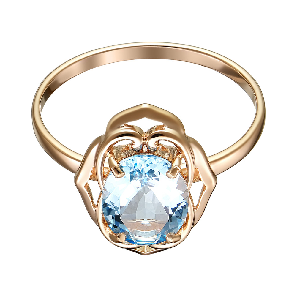 Серебряное кольцо 925 пробы; вставки 1 Топаз sky;