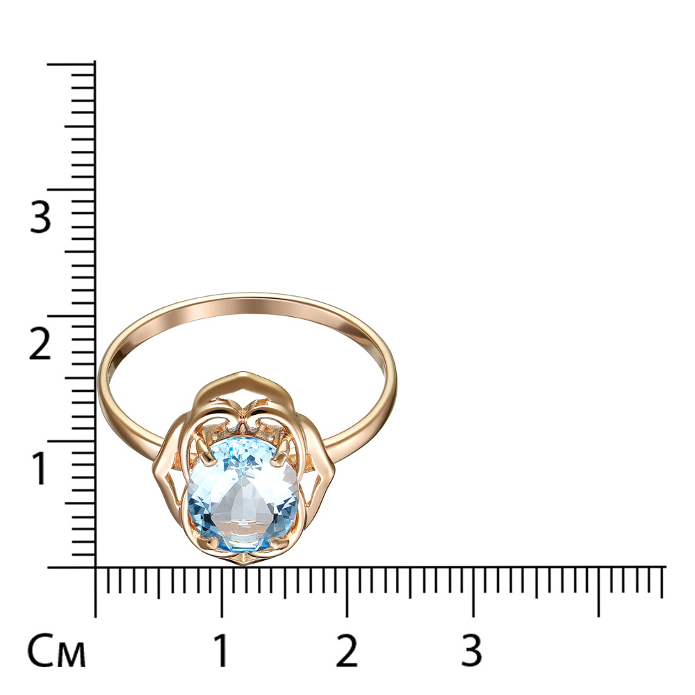 Серебряное кольцо 925 пробы; вставки 1 Топаз sky;