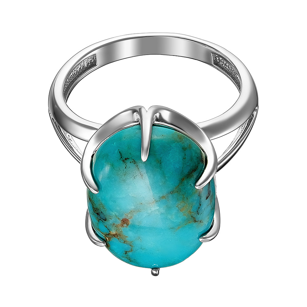 Серебряное кольцо 925 пробы; вставки 1 Бирюза нат.;