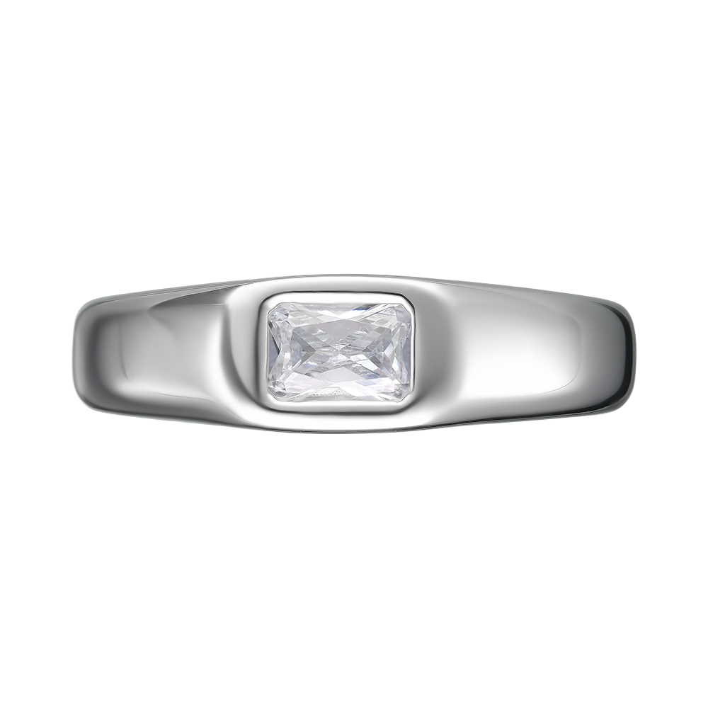 Серебряное кольцо 925 пробы; вставки 1 Фианит бесцв.;