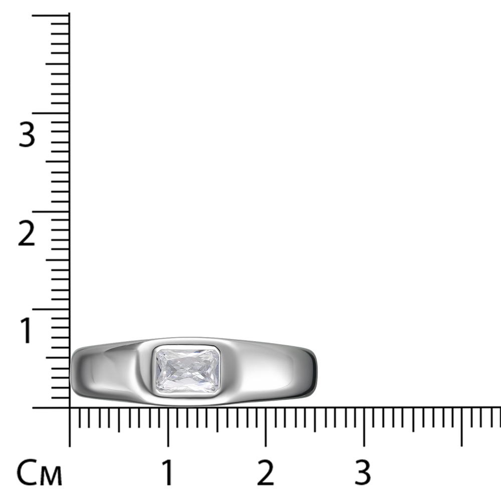 Серебряное кольцо 925 пробы; вставки 1 Фианит бесцв.;