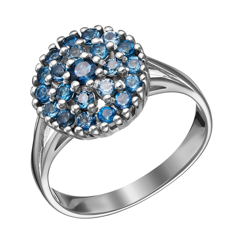 Серебряное кольцо 925 пробы; вставки 22 Топаз Лондон;