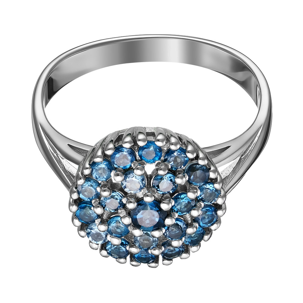 Серебряное кольцо 925 пробы; вставки 22 Топаз Лондон;