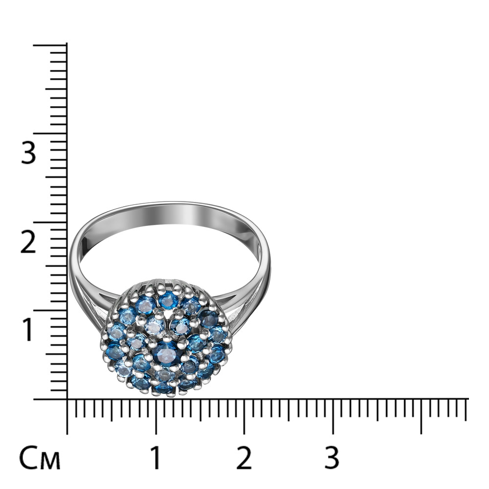 Серебряное кольцо 925 пробы; вставки 22 Топаз Лондон;