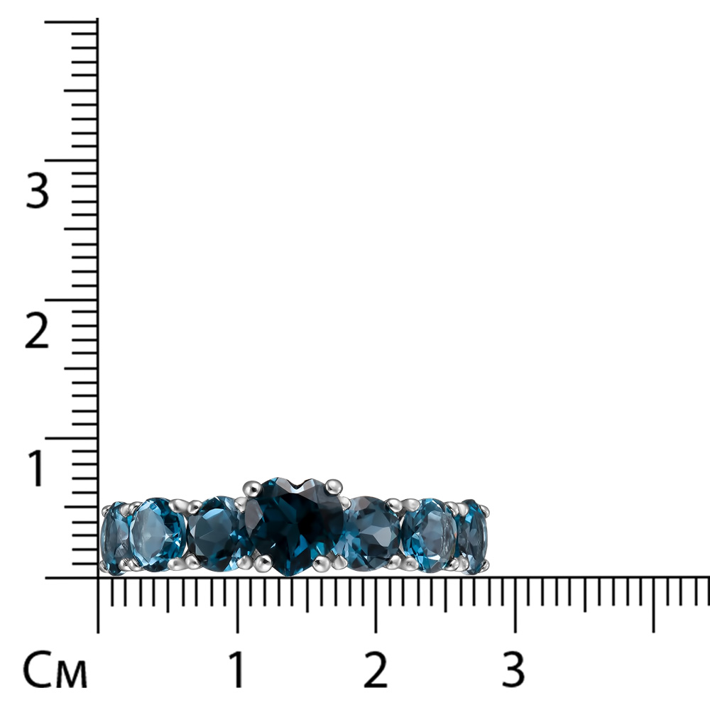 Серебряное кольцо 925 пробы; вставки 7 Топаз Лондон;