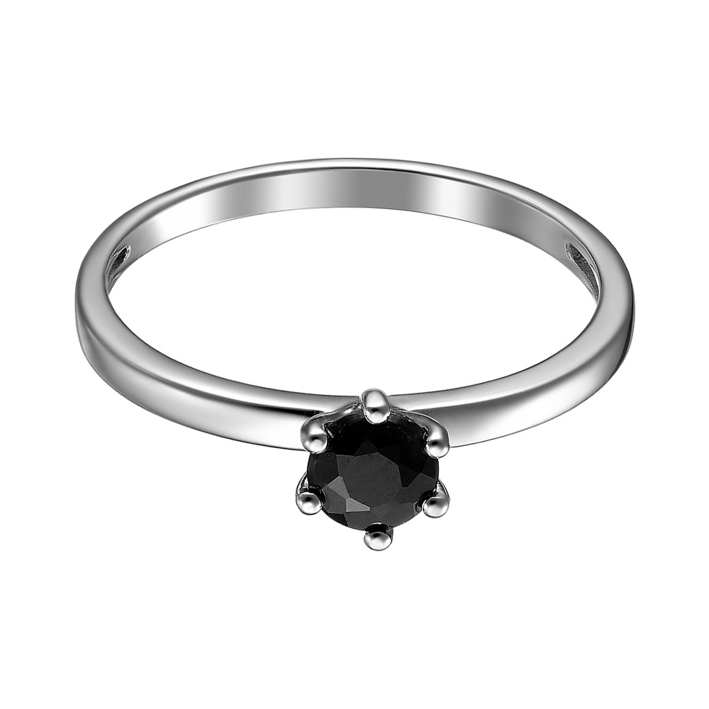 Серебряное кольцо 925 пробы; вставки 1 Сапфир U черный;