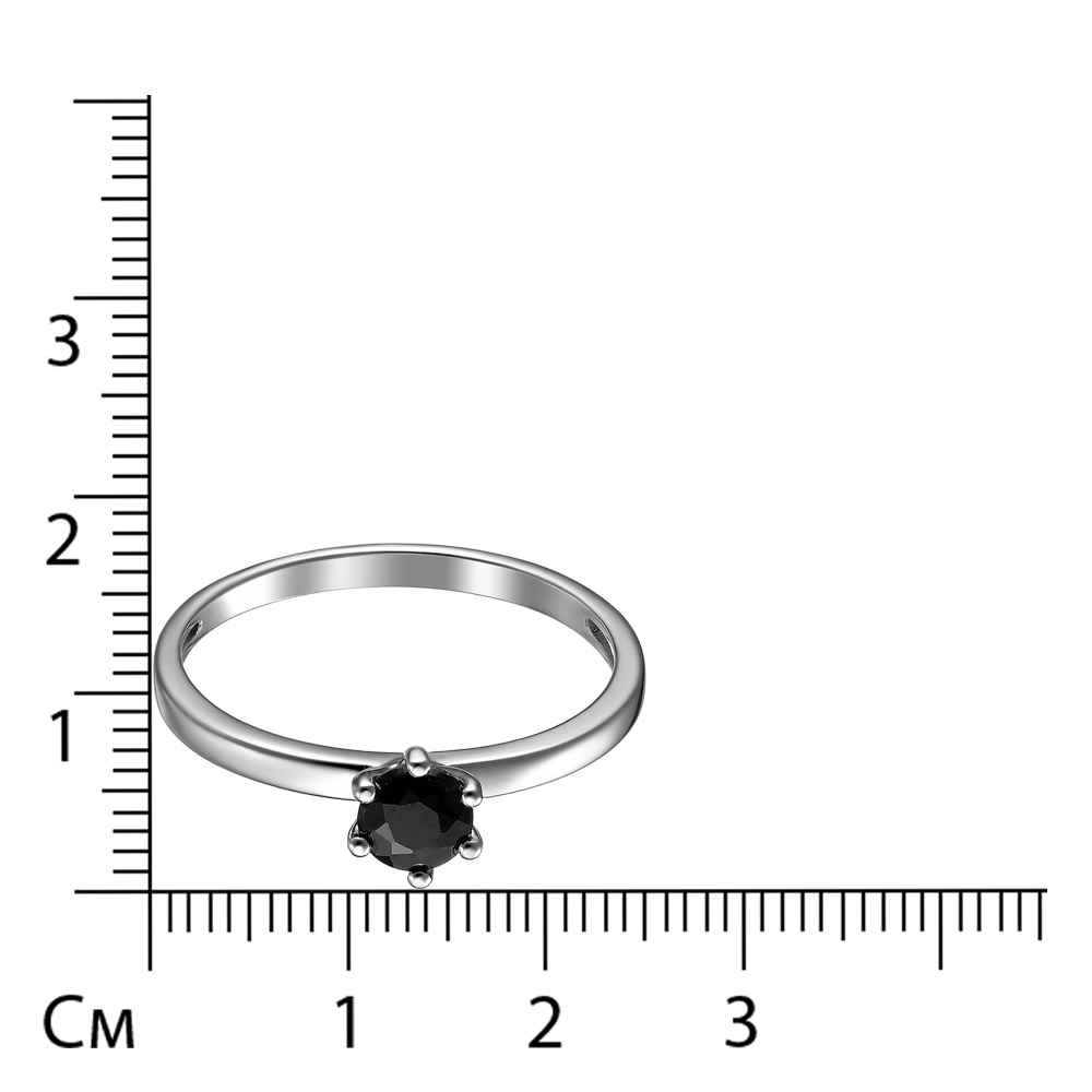 Серебряное кольцо 925 пробы; вставки 1 Сапфир U черный;