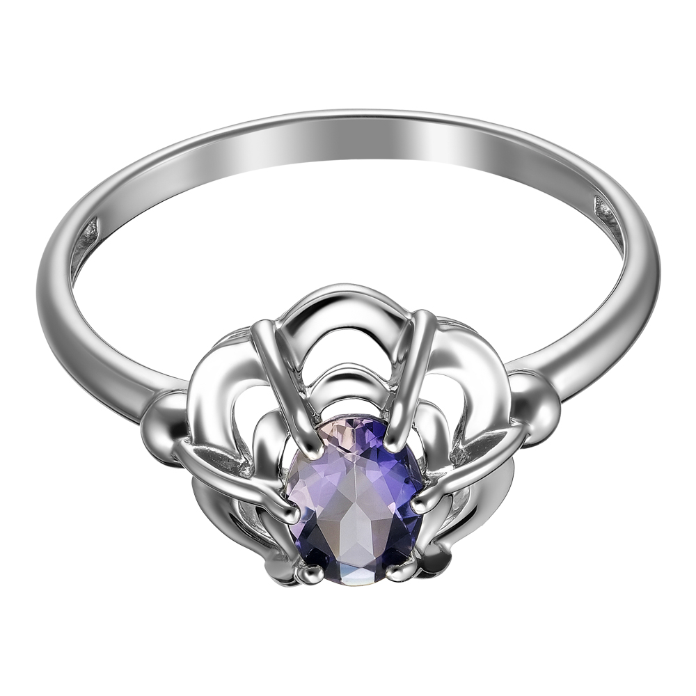 Серебряное кольцо 925 пробы; вставки 1 Иолит;