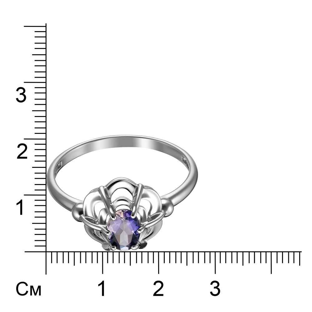 Серебряное кольцо 925 пробы; вставки 1 Иолит;