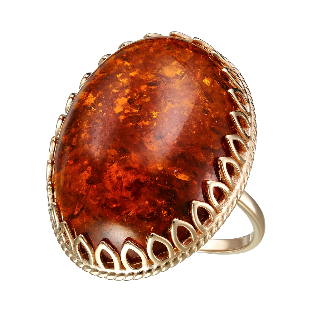 Серебряное кольцо 925 пробы; вставки 1 Янтарь;