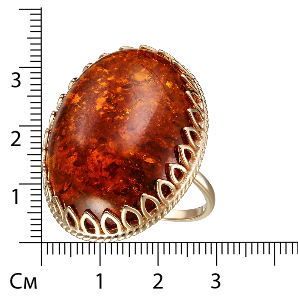 Серебряное кольцо 925 пробы; вставки 1 Янтарь;