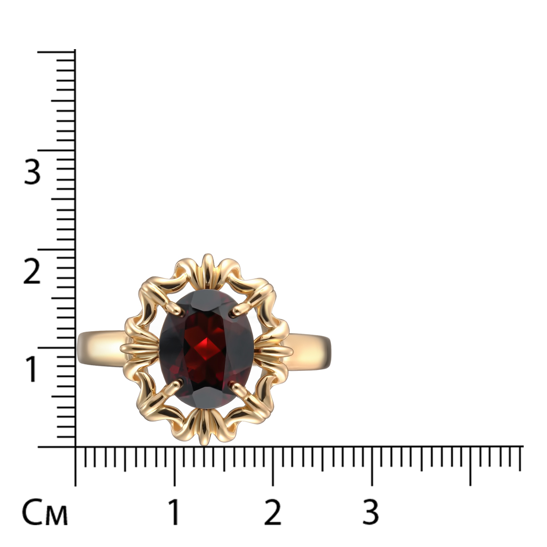 Серебряное кольцо 925 пробы; вставки 1 Гранат Альмандин;