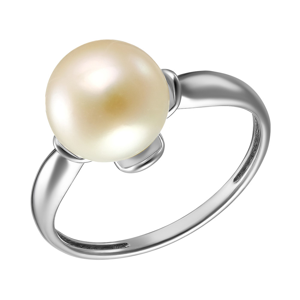 Серебряное кольцо 925 пробы; вставки 1 Жемчуг преснов.культ. белый;