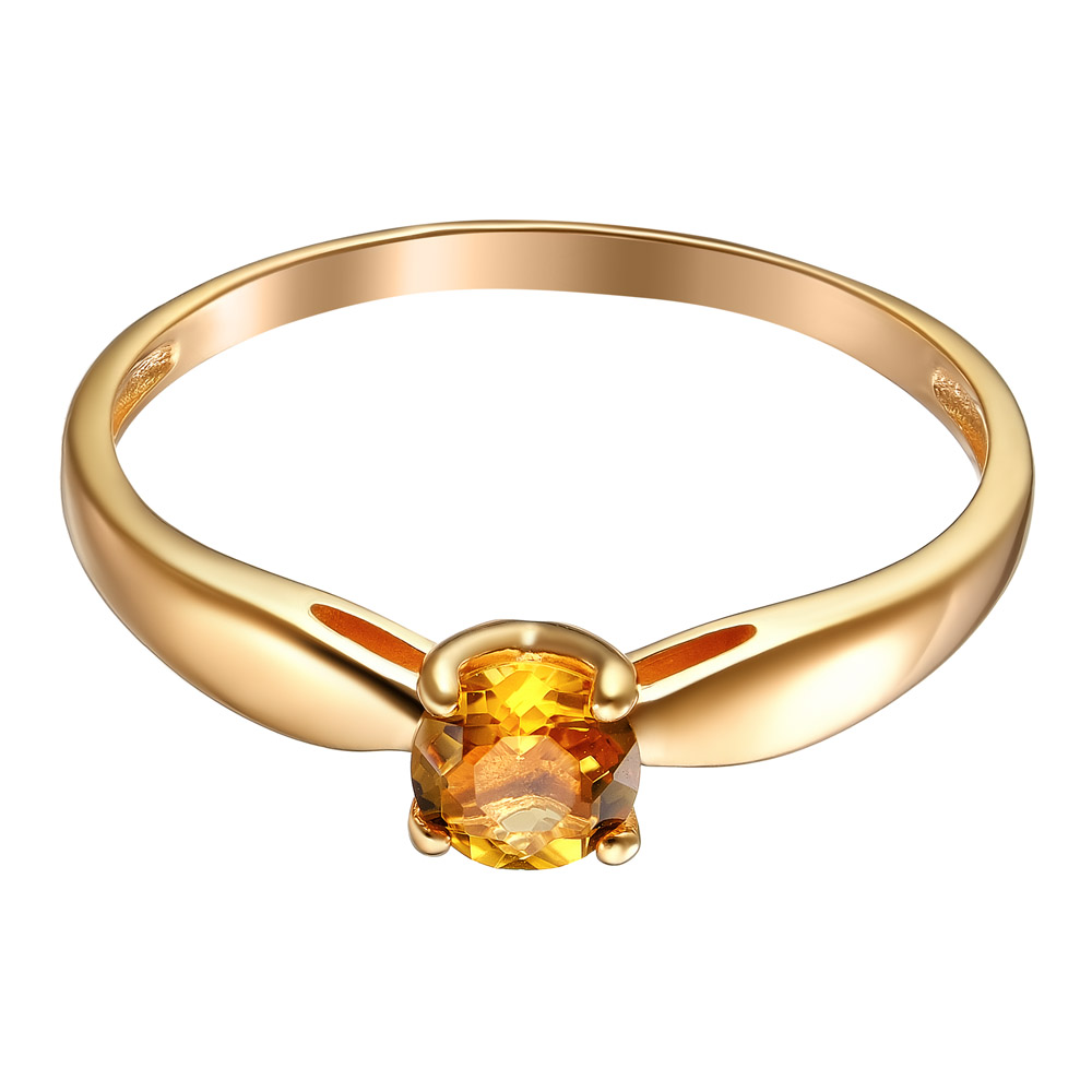 Серебряное кольцо с цитрином