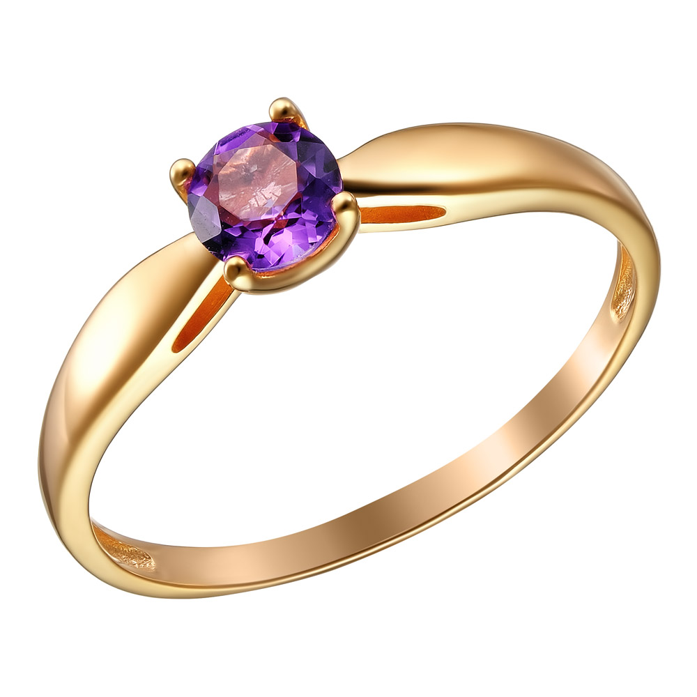 Серебряное кольцо 925 пробы; вставки 1 Аметист;