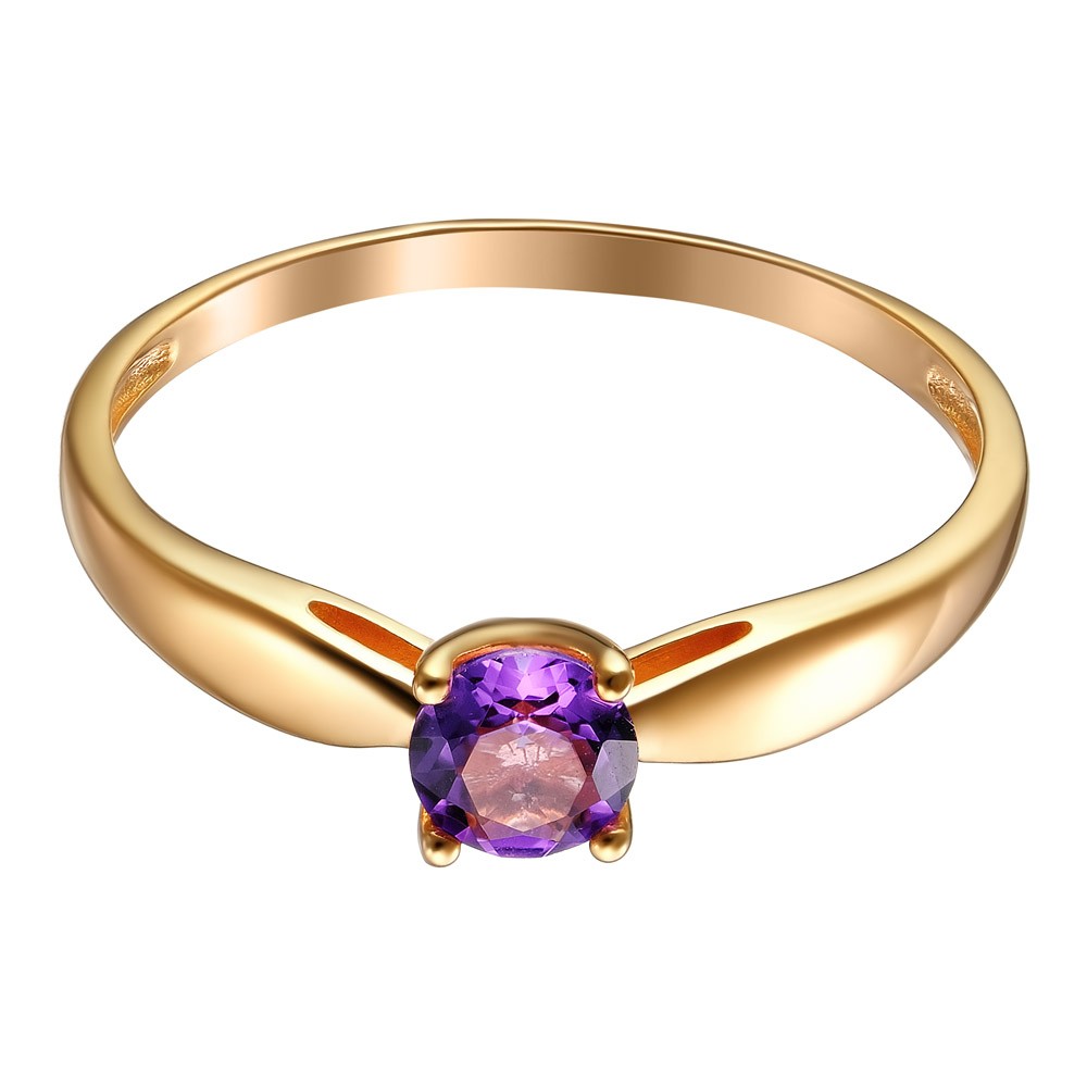 Серебряное кольцо 925 пробы; вставки 1 Аметист;
