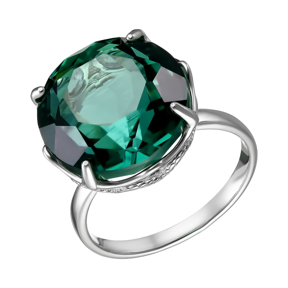 Серебряное кольцо 925 пробы; вставки 1 Празиолит;