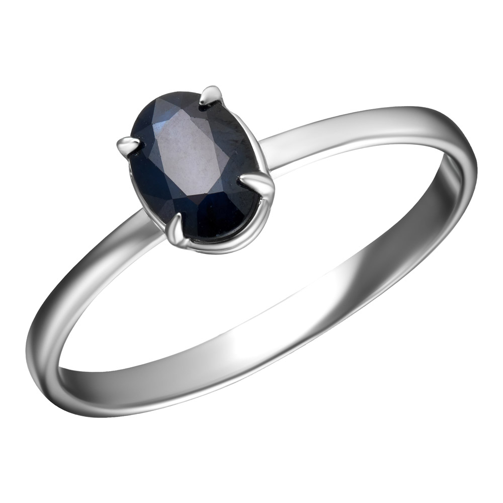 Серебряное кольцо 925 пробы; вставки 1 Сапфир 1,2 U/2