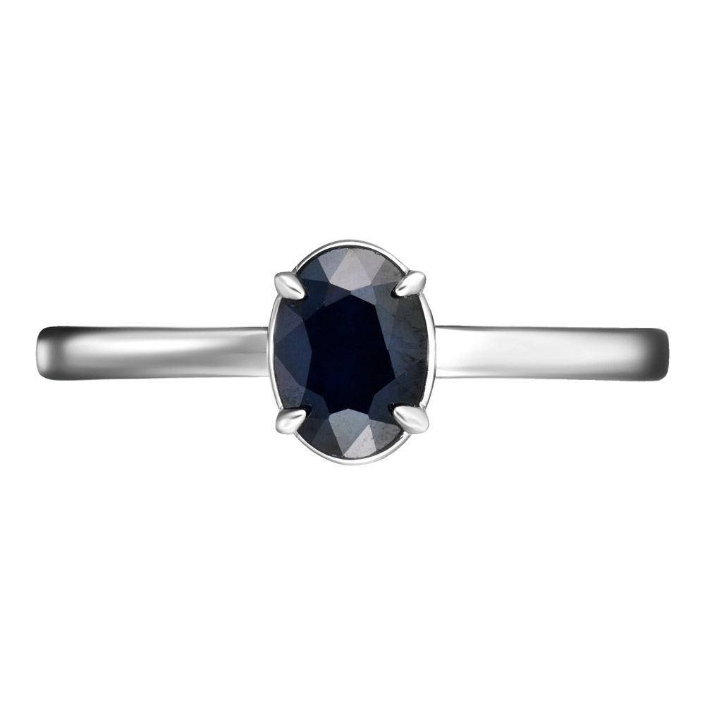 Серебряное кольцо 925 пробы; вставки 1 Сапфир 1,2 U/2