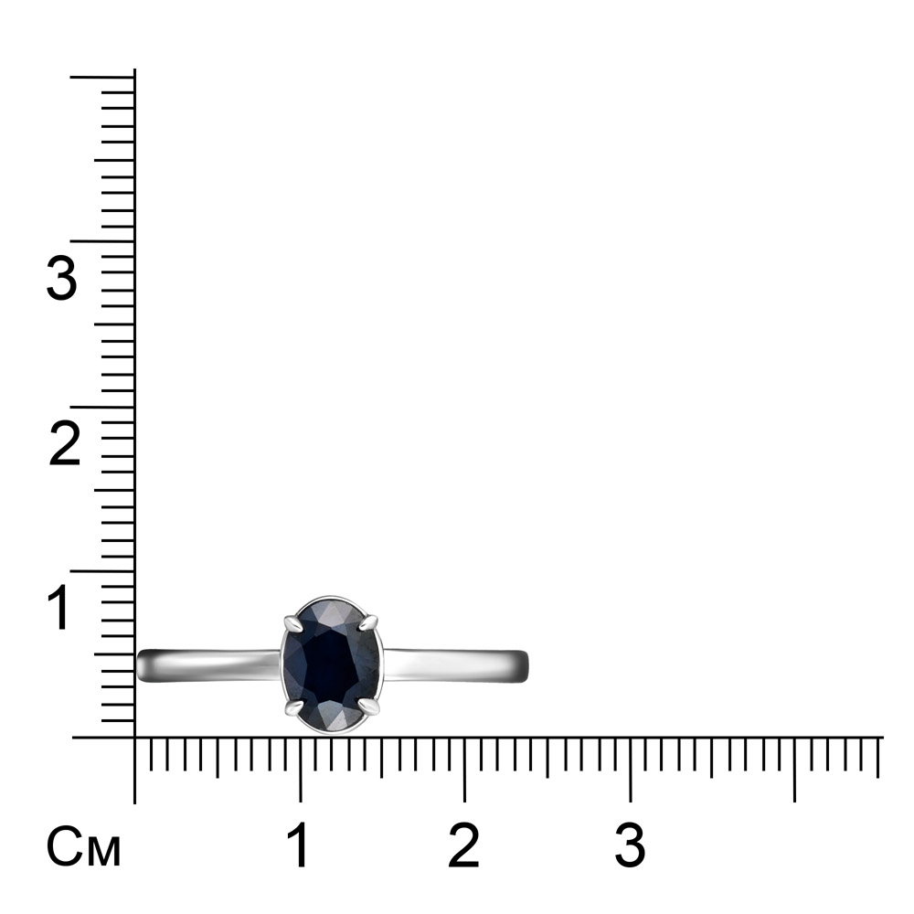 Серебряное кольцо 925 пробы; вставки 1 Сапфир 1,2 U/2