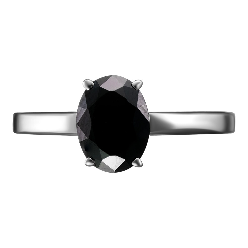 Серебряное кольцо 925 пробы; вставки 1 Шпинель черн.;