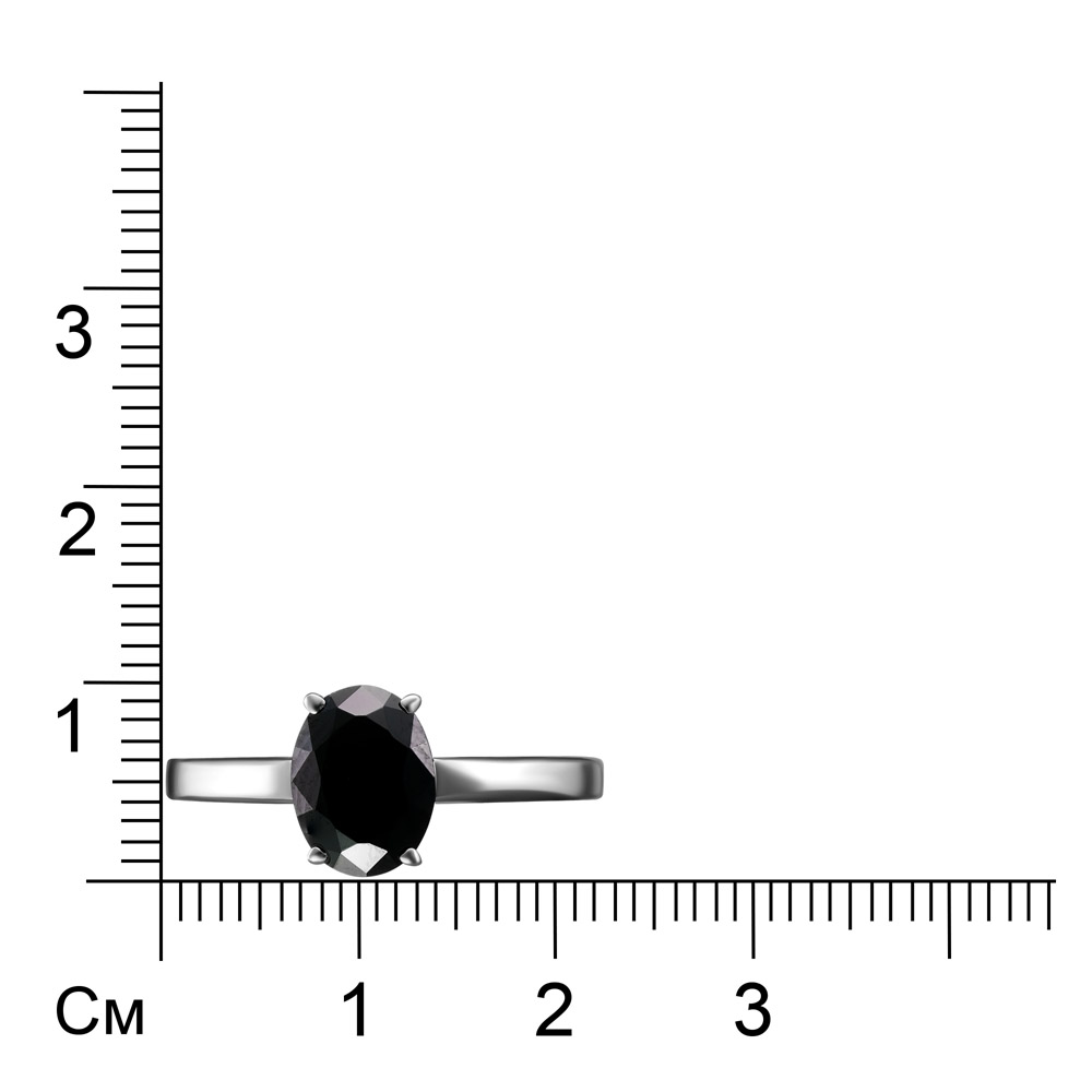 Серебряное кольцо 925 пробы; вставки 1 Шпинель черн.;
