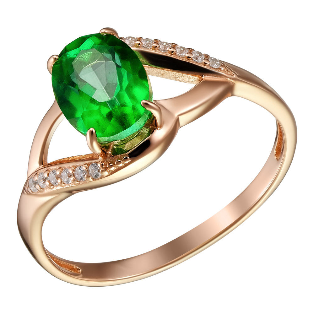 Серебряное кольцо 925 пробы; вставки 1 Топаз; 12 Фианит бесцв.;