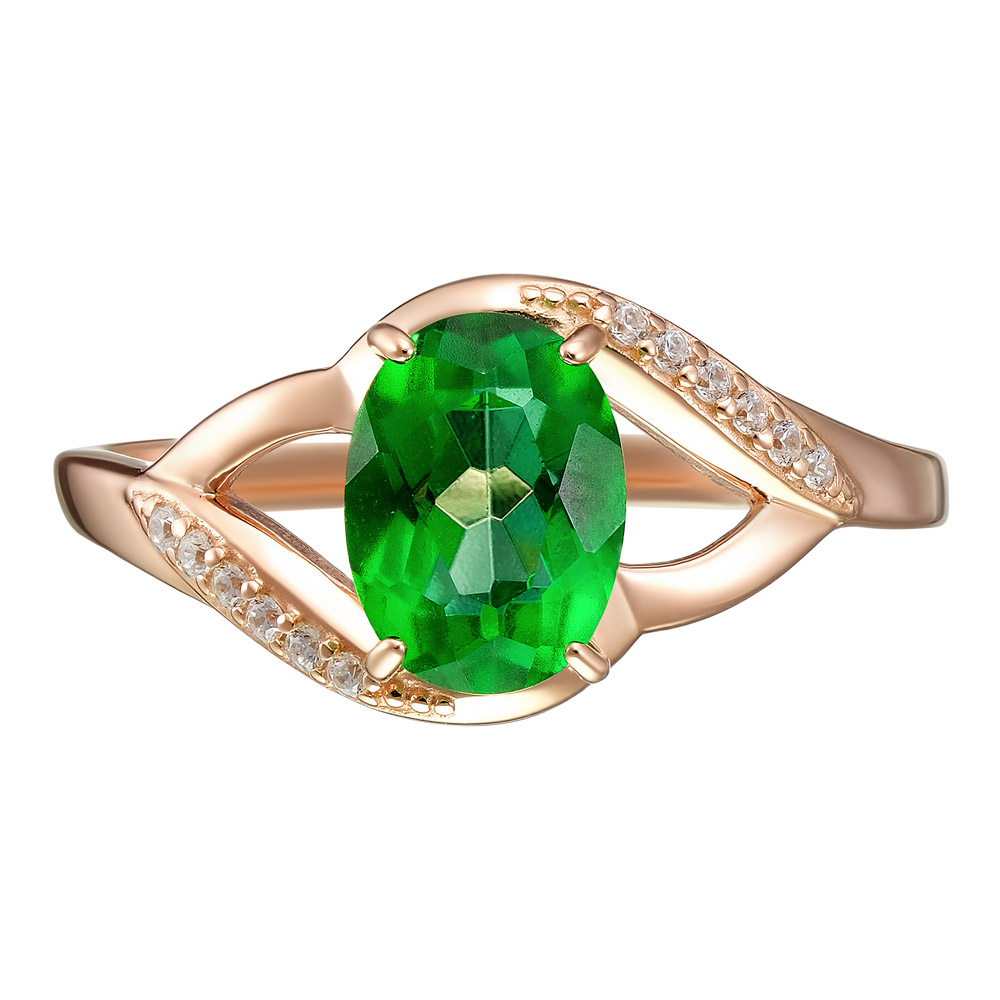 Серебряное кольцо 925 пробы; вставки 1 Топаз; 12 Фианит бесцв.;