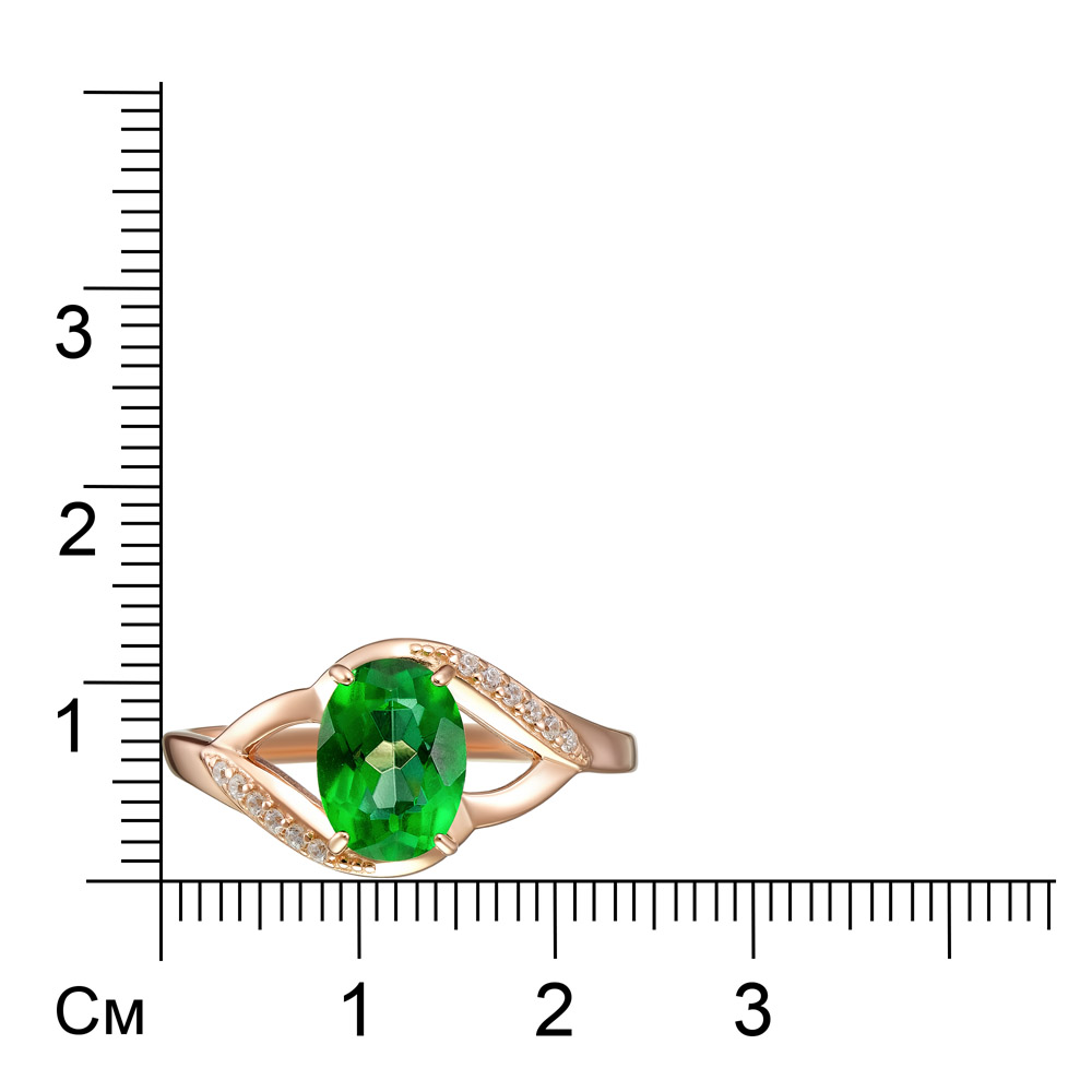 Серебряное кольцо 925 пробы; вставки 1 Топаз; 12 Фианит бесцв.;