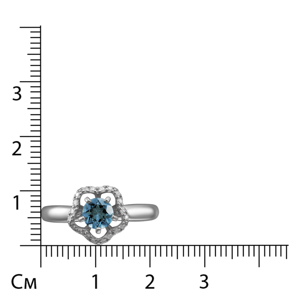 Серебряное кольцо с топазом "Цветок"