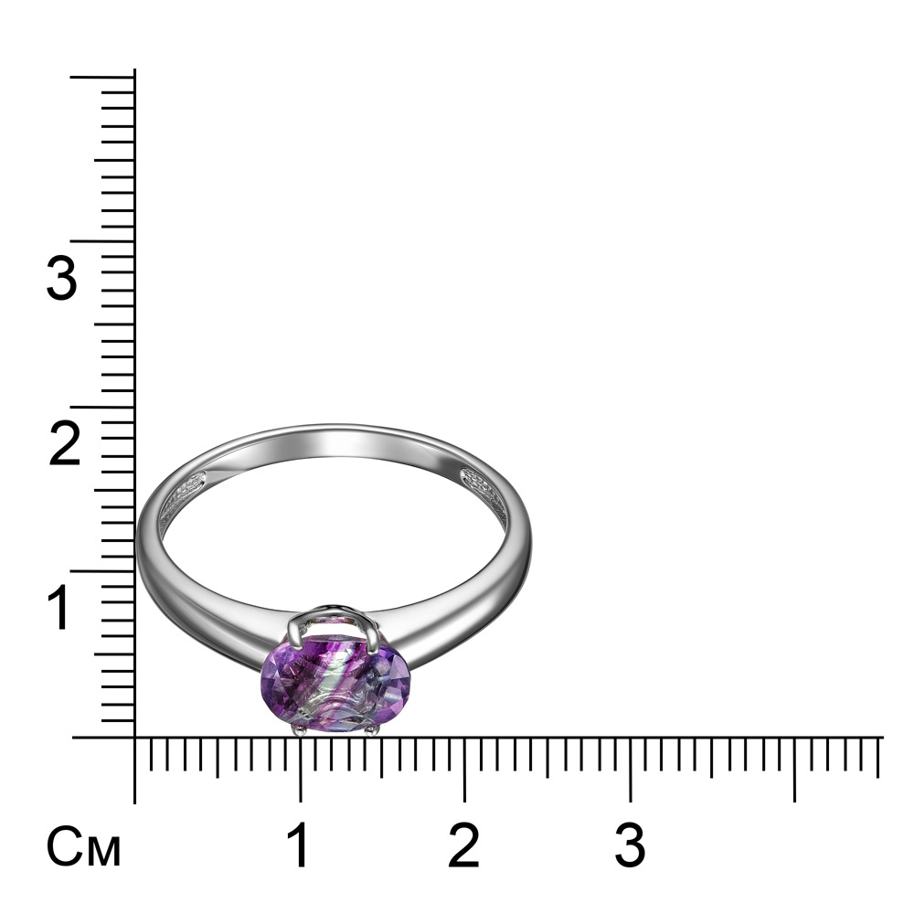 Серебряное кольцо 925 пробы; вставки 1 Флюорит;