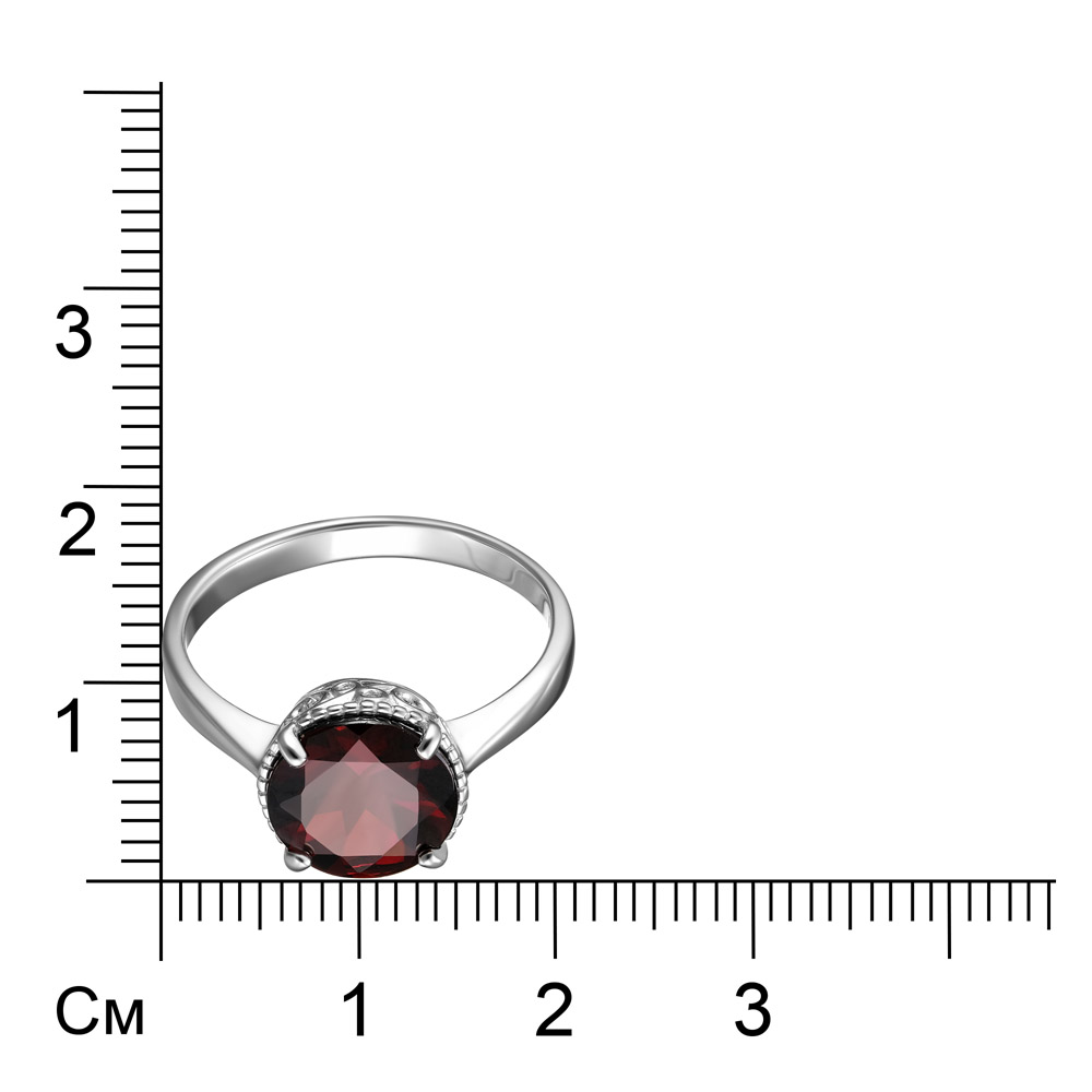 Серебряное кольцо 925 пробы; вставки 1 Гранат чешский;