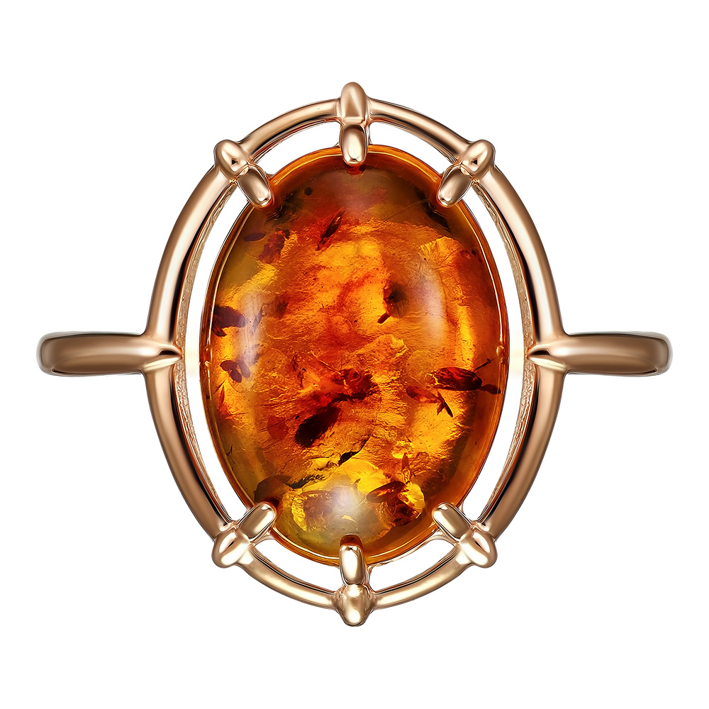 Серебряное кольцо 925 пробы; вставки 1 Янтарь пресс.;