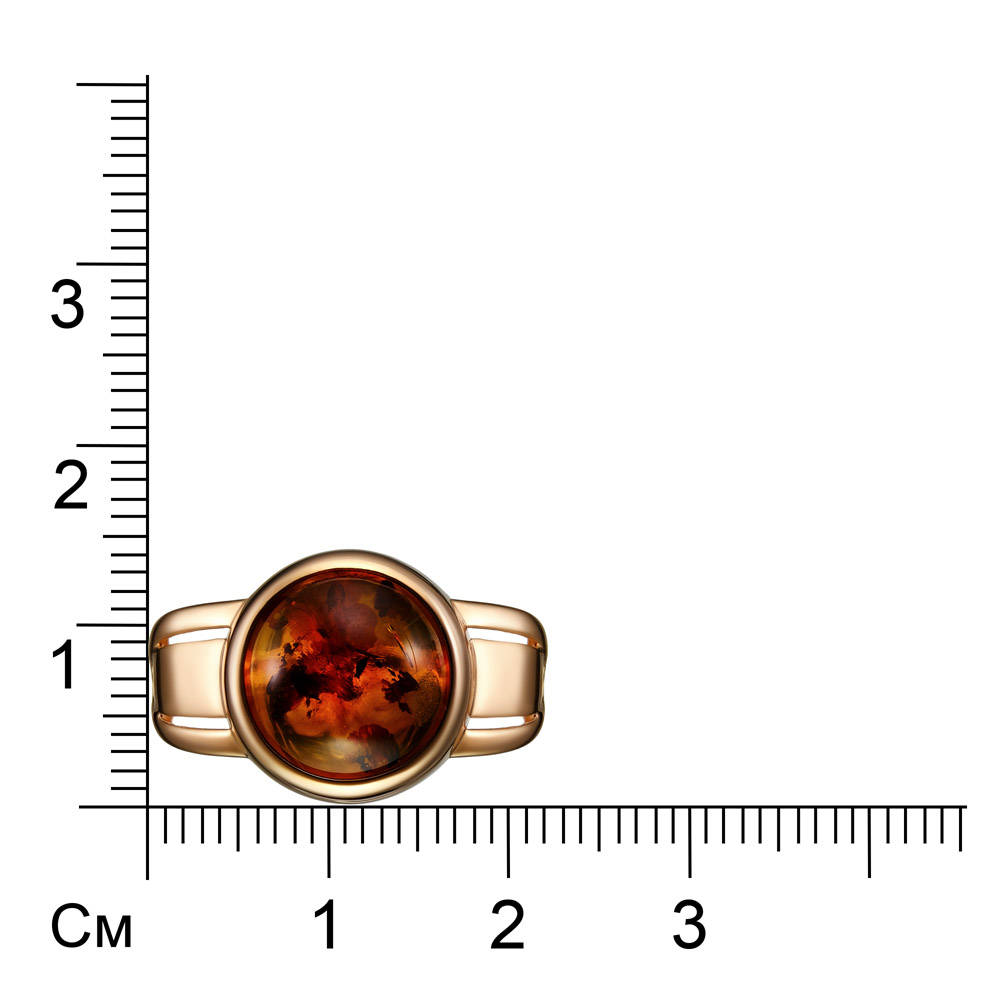 Серебряное кольцо 925 пробы; вставки 1 Янтарь пресс.;