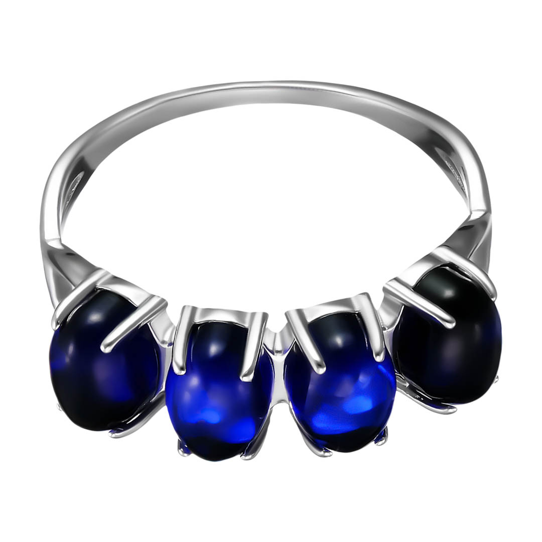 Серебряное кольцо 925 пробы; вставки 4 Янтарь;