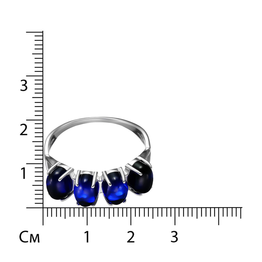 Серебряное кольцо 925 пробы; вставки 4 Янтарь;
