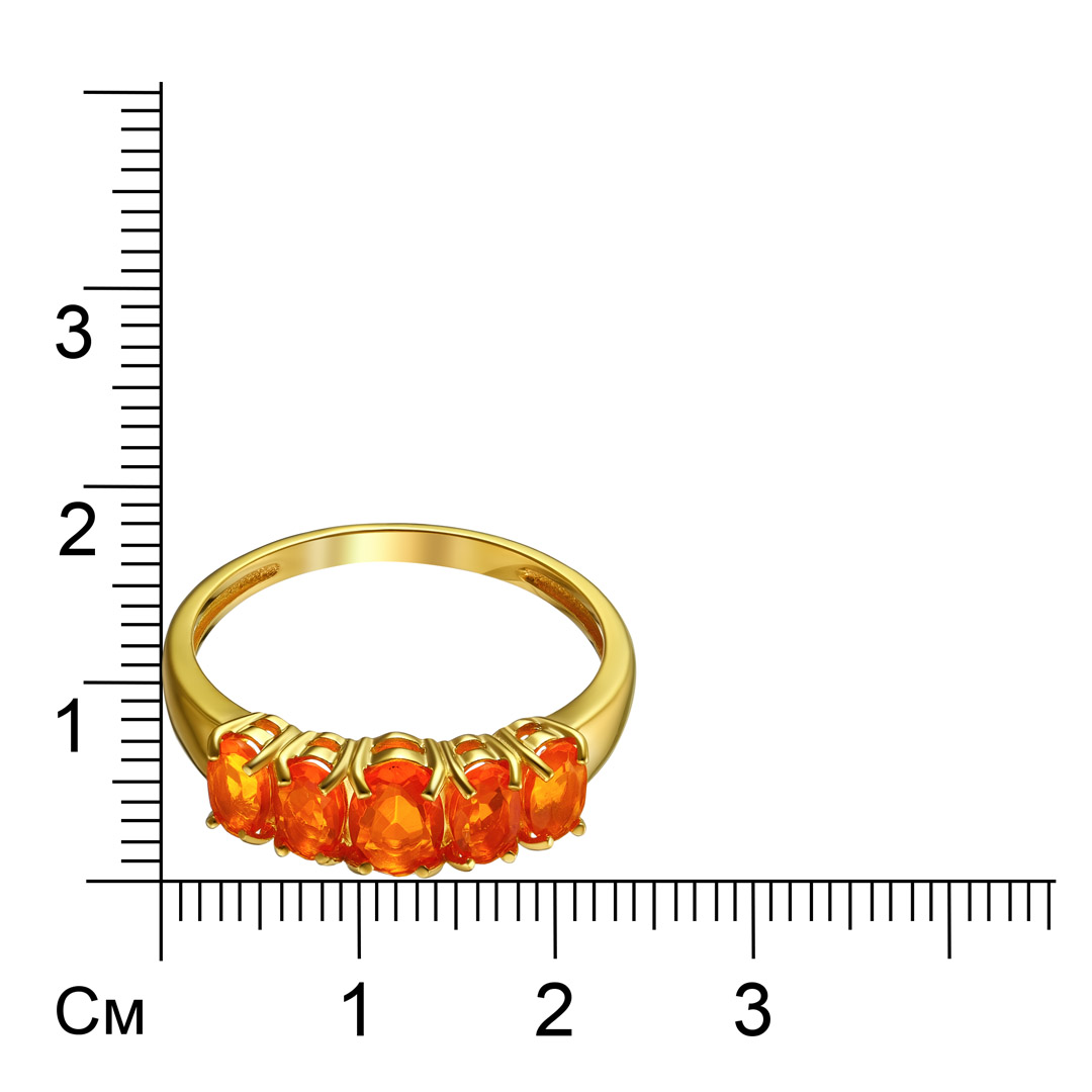 Серебряное кольцо с огненными опалами