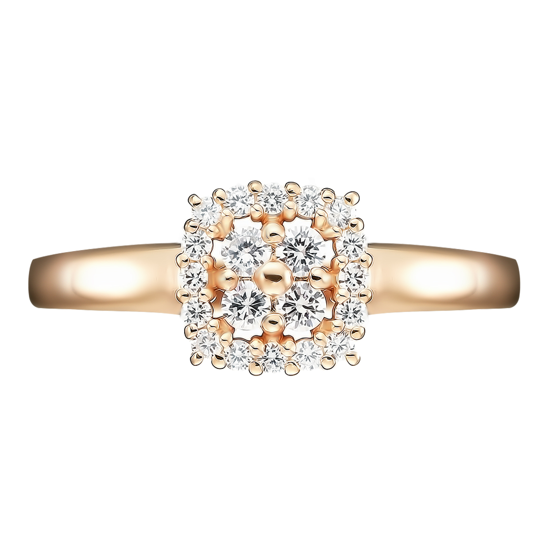 Серебряное кольцо 925 пробы; вставки 20 Фианит бесцв.;