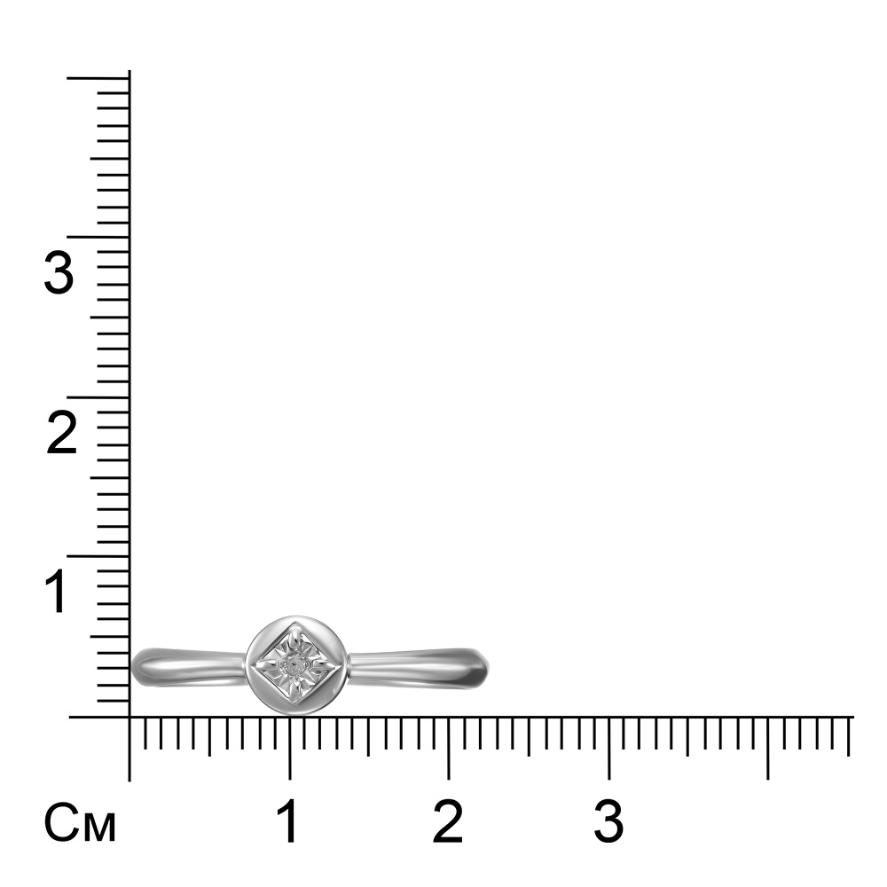 Серебряное кольцо с бриллиантом