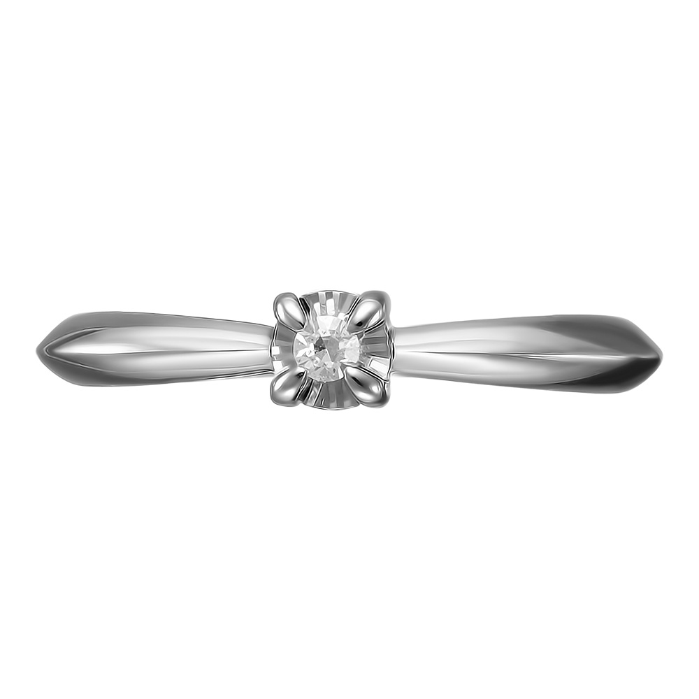 Серебряное кольцо 925 пробы; с алмазной обработкой; вставки 1 Бр.Кр-17 0,031 2/3A;