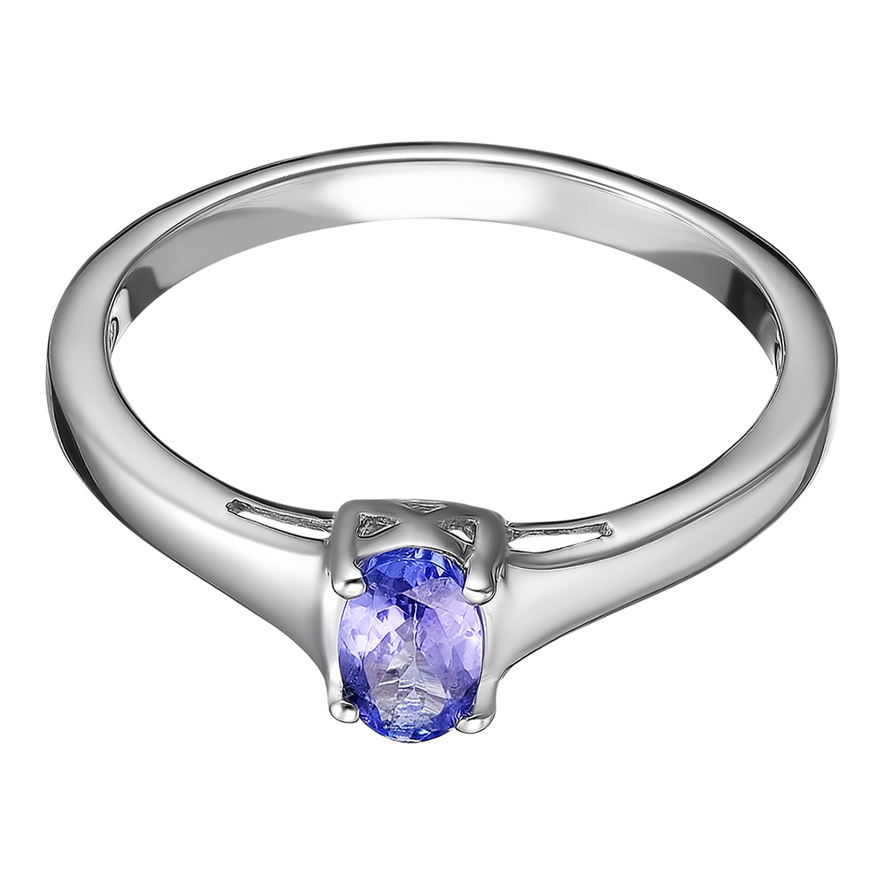Серебряное кольцо 925 пробы; вставки 1 Танзанит 0,44 ct, овал 6х4мм.;