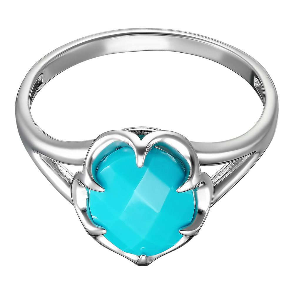 Серебряное кольцо 925 пробы; вставки 1 Бирюза нат.;