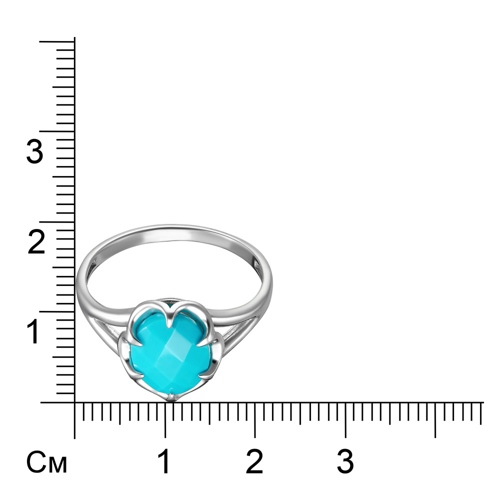 Серебряное кольцо 925 пробы; вставки 1 Бирюза нат.;